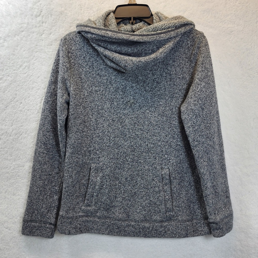 J Crew Hooded Knit Sweater‎ Womens Medium Gray Loungewear Athleisure Cozy Comfy